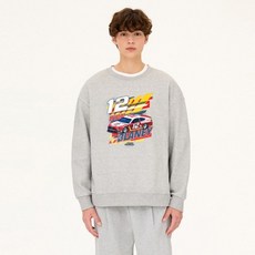 더매드문 레이싱 전사나염 오버핏 기모 맨투맨