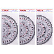 코링 템플레이트 반원 분도기 18cm K-1800, 3개