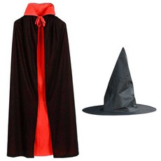 LivingDA 成人雙層披風+巫婆帽