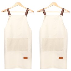 Kiyer 簡約基本款H型防水圍裙 馬卡龍色, 2個, 米色