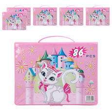 JAR 嚴選 水彩畫筆86件套裝禮盒, 粉色, 6盒