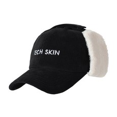 TECH SKIN 男士燈芯絨護耳高爾夫球帽, 黑色, 1個