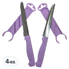 키친하우스 뉴샤프집 과도 톱니날 + 민자날 세트, 혼합색상, 4세트