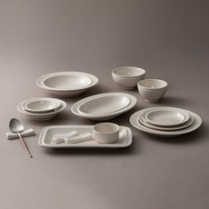 쓰임 레트로 라인 6인 홈세트 40p, 베이지, 1세트