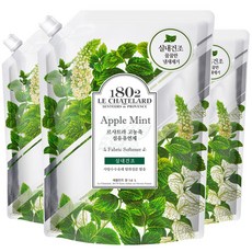 1802 LE CHATELARD 室內晾乾 高濃縮衣物柔軟精 蘋果薄荷 補充包, 1.6L, 3個