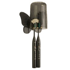 피어니스트 욕실 양치컵 칫솔꽂이, 검정 나비, 1개