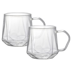 마린글라스 내열유리 앵글 머그컵 400ml, 2개