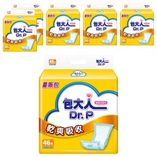 Dr.P 包大人 乾爽吸收 替換式尿片 鑽石型導流 抗菌除臭 - 46片, 50 x 24cm, 6包