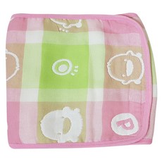 PiYOPiYO 黃色小鴨 六層紗小肚圍呵護肌膚 透氣吸濕不悶熱 黏扣設計保暖防踢, 淺粉, 1件