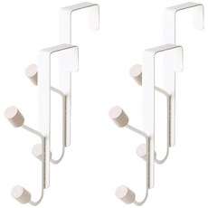 더벨라 도어 걸이형 행거 2구 가방 코트랙 후크걸이, 화이트, 4개