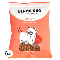 더마독 강아지 전연령 피부모질 건식사료, 피부/피모, 250g, 6개