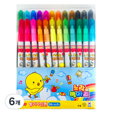 동아 노랑병아리 향기 사인펜 24색, 6개