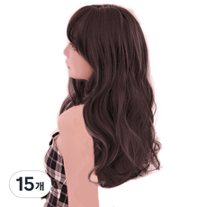 단색 웨이브 붙임머리, 다크, 15개