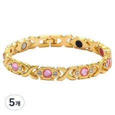 Homesell 磁性手鍊 金色 20cm, 5個