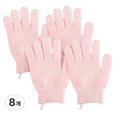 더자카 부드러운 각질케어 샤워 장갑 8 x 19 x 12 cm, 핑크, 8개, 1개입