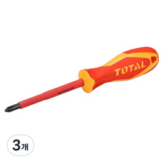 토탈툴스 TOTAL 십자 절연 드라이버 PH 2 x 100 mm, 3개
