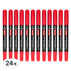 TUKOVY ZEYAR 雙頭CD油性簽字筆, 24個, 紅色