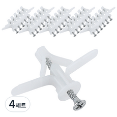 ZioBiz 中空壁虎 大型 100個 + 50mm 螺絲 100個 套組, 4套