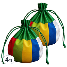 PARTYSHOW 節慶 中秋節 農曆新年 禮品包裝 彩色條紋半月福袋, 4個, 綠色