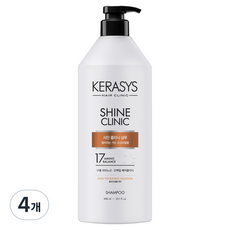 케라시스 샤인 클리닉 가는 손상모 볼륨 케어 단백질 샴푸, 980ml, 4개
