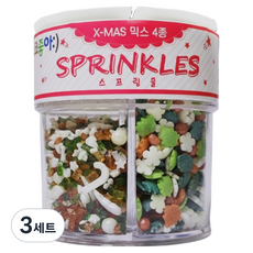 초코좋아 X-MAS 스프링클 4종 세트, 60g, 3세트