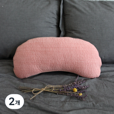 pomete 細線絎縫半月形蕎麥頸椎枕, 粉色