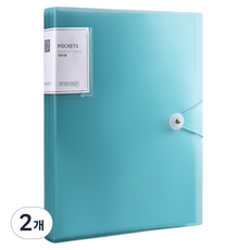 꼬까 클립 서류 장부 보관 A4화일 40p, 블루, 2개
