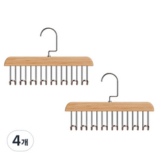 Monopoly 多用途內衣 細肩帶背心 領帶 衣服 皮帶 帽子掛架, 4個, 淺色木