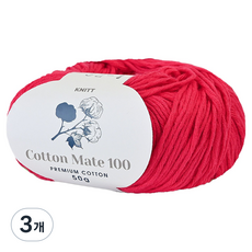 Knitt Cotton Mate 100 柔軟編織線 50g, 32 花漾粉, 3個