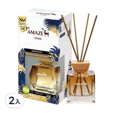 AMAZE 經典擴香-白麝香琥珀淡香水｜室內香氛 持久擴香, 2入, 100ml