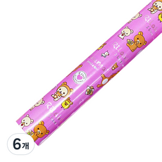 코코플러스 리락쿠마증착롤 포장지 대, 핑크, 6개