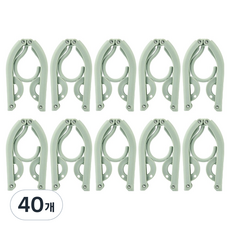 솔브리빙 여행용 접이식 다용도 옷걸이, 그린, 40개