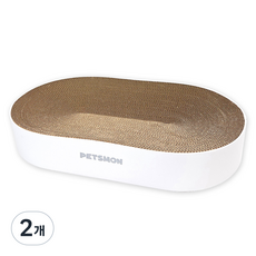 펫츠몬 고양이 눕기편한 와이드 타원형 스크래쳐, 화이트, 2개