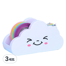 오마땅 구름 테이프커터 + 테이프 세트, 레인보우(테이프), 3세트