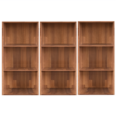 HOPMA 合馬家具 簡約3格櫃 G-S383PTK 3個, 拼版柚木色