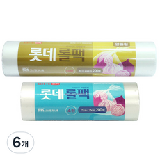 롯데이라이프 롤팩 소형 200매 + 롤팩 알뜰형 대형 200매, 소(S), 200개입, 6개