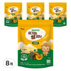 짱죽 헬로퍼프짱 유기농 쌀과자, 단호박, 30g, 8개