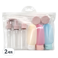 PICKYPICKS 旅行用化妝品分裝瓶10件組 + 收納袋, 2套, 混色