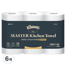 크리넥스 더 마스터 키친타월, 140매, 6개