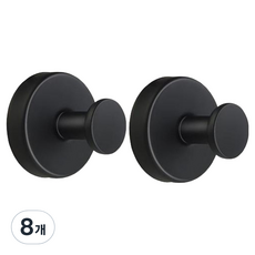 Sel-living 浴室沐浴球不鏽鋼吸盤式掛鉤, 黑色, 8個