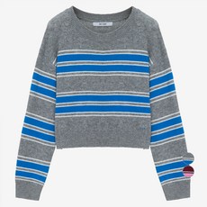 JUCY JUDY 女款短版拼色條紋針織毛衣 JYKT720C