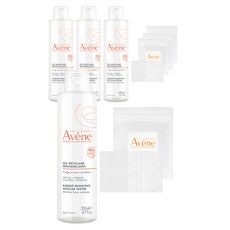 아벤느 미셀라 약산성 클렌징 워터 + 화장솜 20매입 세트, 4개, 200ml