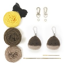 Mellowstory Stationery 蓬鬆烤栗子鑰匙圈編織套組, 1套, 混合顏色