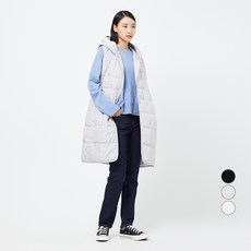 JAJU 女款輕量長版填充背心