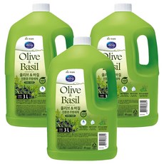 키친솝 올리브 앤 바질 주방세제, 3L, 3개