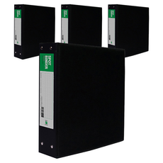 希望文件 高週波梯式活頁夾 7cm 3孔, 黑色, 4個