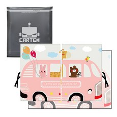 카템 퍼니 차량용 커튼 햇빛가리개 내피 + 외피 세트, 핑크버스, 1세트