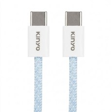 Kinyo Type-C-Type-C PD快充傳輸編織線 USB-TYC06 16.7g, 1m, 藍色, 1條