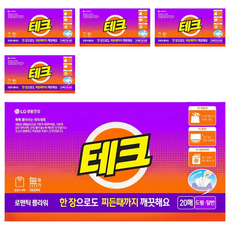 테크 간편 시트세제 일반드럼 겸용 로맨틱 플라워향, 20매, 5개