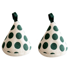 鍋子廚房蓋防戴手套手柄, 2個, 綠色